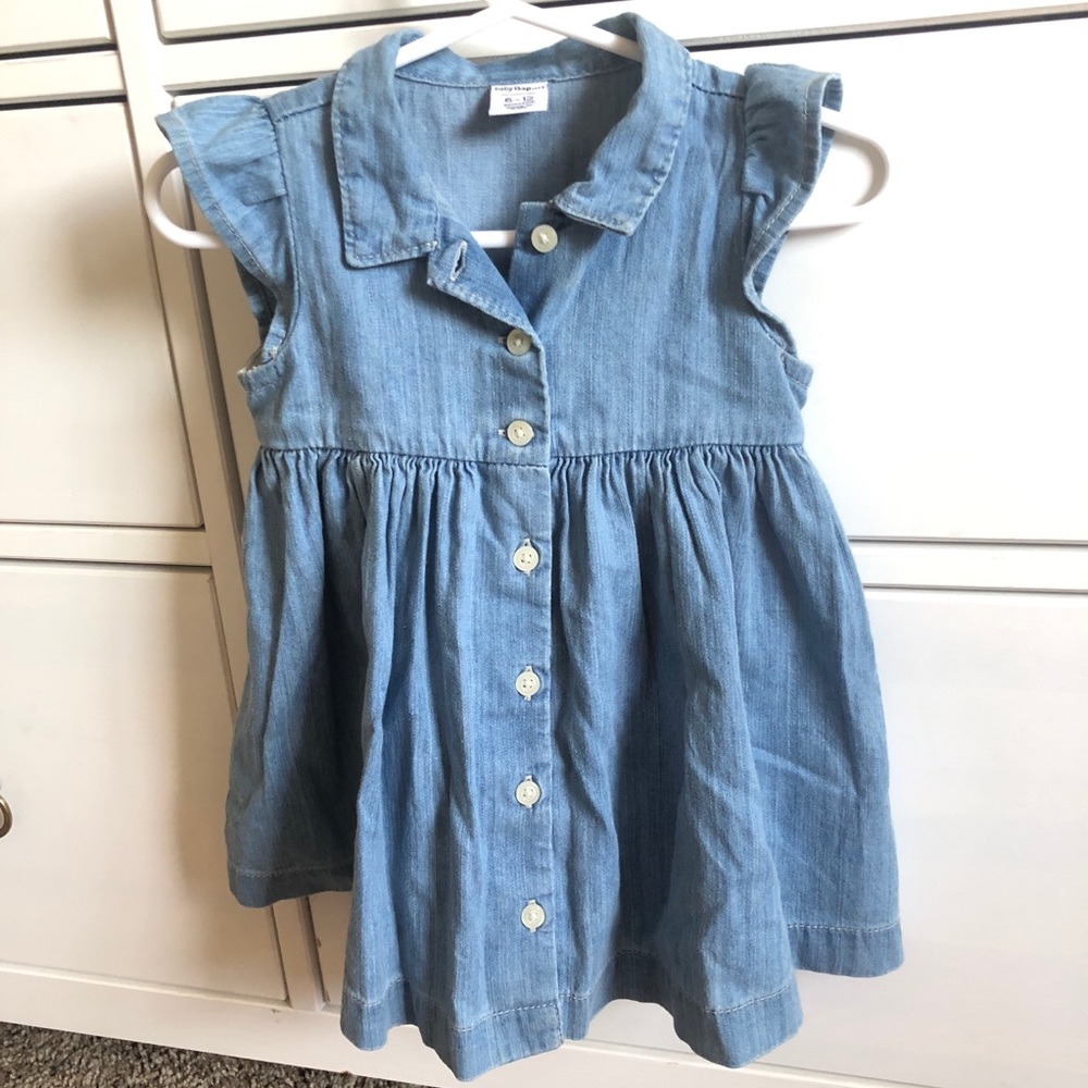 Baby GAP denim chambray button down dress